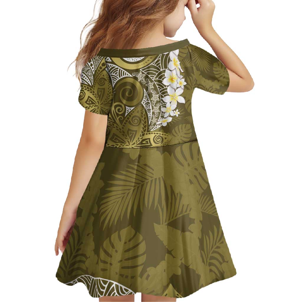 Gold Polynesian Tribal Frangipani Tropical Vibe Family Matching Summer Maxi Dress and Hawaiian Shirt LT14 - Polynesian Pride