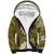 Gold Polynesian Tribal Frangipani Tropical Vibe Sherpa Hoodie