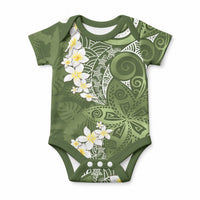 Green Polynesian Tribal Frangipani Tropical Vibe Baby Onesie LT14 Green - Polynesian Pride