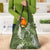Green Polynesian Tribal Frangipani Tropical Vibe Grocery Bag