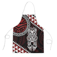 Red Aotearoa Niho Taniwha Apron Maori Mythology Tooth - Taniko Motifs LT14 Red - Polynesian Pride