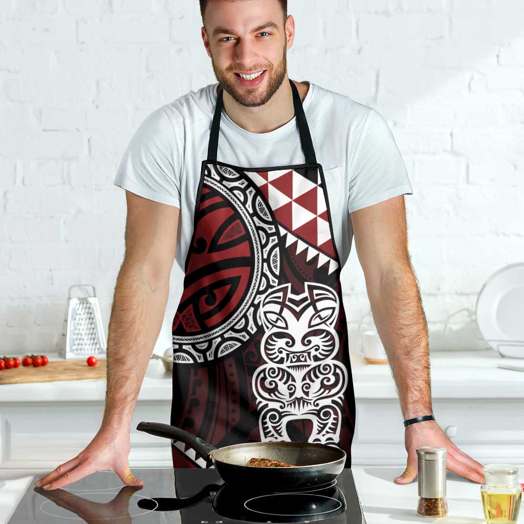 Red Aotearoa Niho Taniwha Apron Maori Mythology Tooth - Taniko Motifs LT14 - Polynesian Pride