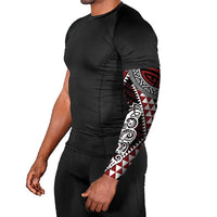 Red Aotearoa Niho Taniwha Arm Sleeves Maori Mythology Tooth - Taniko Motifs LT14 - Polynesian Pride