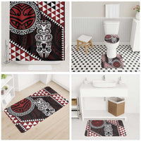 Red Aotearoa Niho Taniwha Bathroom Set Maori Mythology Tooth - Taniko Motifs LT14 - Polynesian Pride