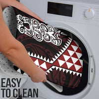 Red Aotearoa Niho Taniwha Bathroom Set Maori Mythology Tooth - Taniko Motifs LT14 - Polynesian Pride
