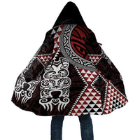 Red Aotearoa Niho Taniwha Cloak Maori Mythology Tooth - Taniko Motifs LT14 Unisex Red - Polynesian Pride