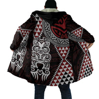 Red Aotearoa Niho Taniwha Cloak Maori Mythology Tooth - Taniko Motifs LT14 - Polynesian Pride
