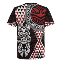 Red Aotearoa Niho Taniwha Rugby Jersey Maori Mythology Tooth - Taniko Motifs LT14 - Polynesian Pride