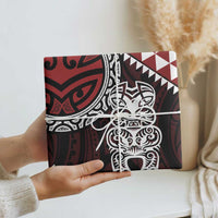 Red Aotearoa Niho Taniwha Wrapping Paper Maori Mythology Tooth - Taniko Motifs LT14 - Polynesian Pride