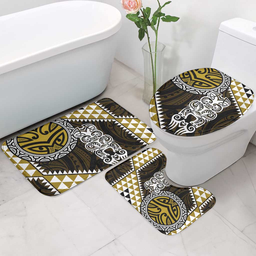 Yellow Aotearoa Niho Taniwha Bathroom Set Maori Mythology Tooth - Taniko Motifs LT14 - Polynesian Pride