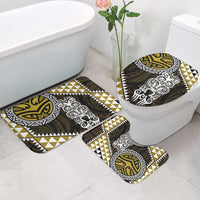 Yellow Aotearoa Niho Taniwha Bathroom Set Maori Mythology Tooth - Taniko Motifs LT14 - Polynesian Pride
