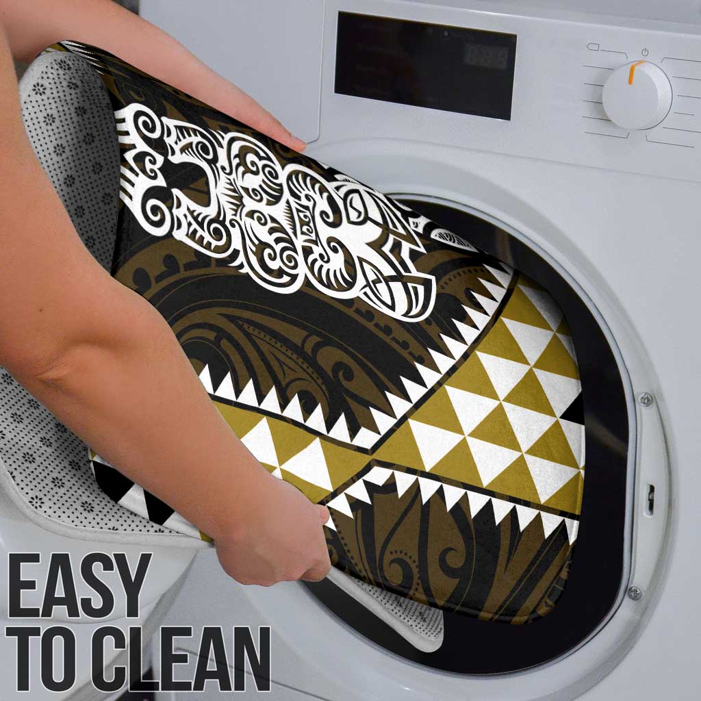 Yellow Aotearoa Niho Taniwha Bathroom Set Maori Mythology Tooth - Taniko Motifs LT14 - Polynesian Pride