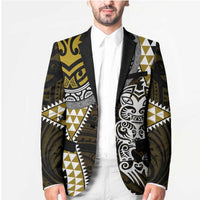 Yellow Aotearoa Niho Taniwha Blazer Maori Mythology Tooth - Taniko Motifs LT14 - Polynesian Pride