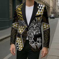 Yellow Aotearoa Niho Taniwha Blazer Maori Mythology Tooth - Taniko Motifs LT14 - Polynesian Pride