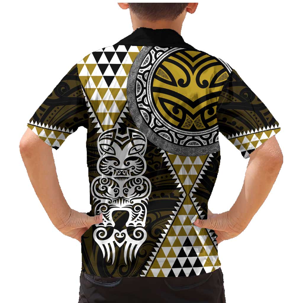 Yellow Aotearoa Niho Taniwha Family Matching Mermaid Dress and Hawaiian Shirt Maori Mythology Tooth - Taniko Motifs LT14 - Polynesian Pride