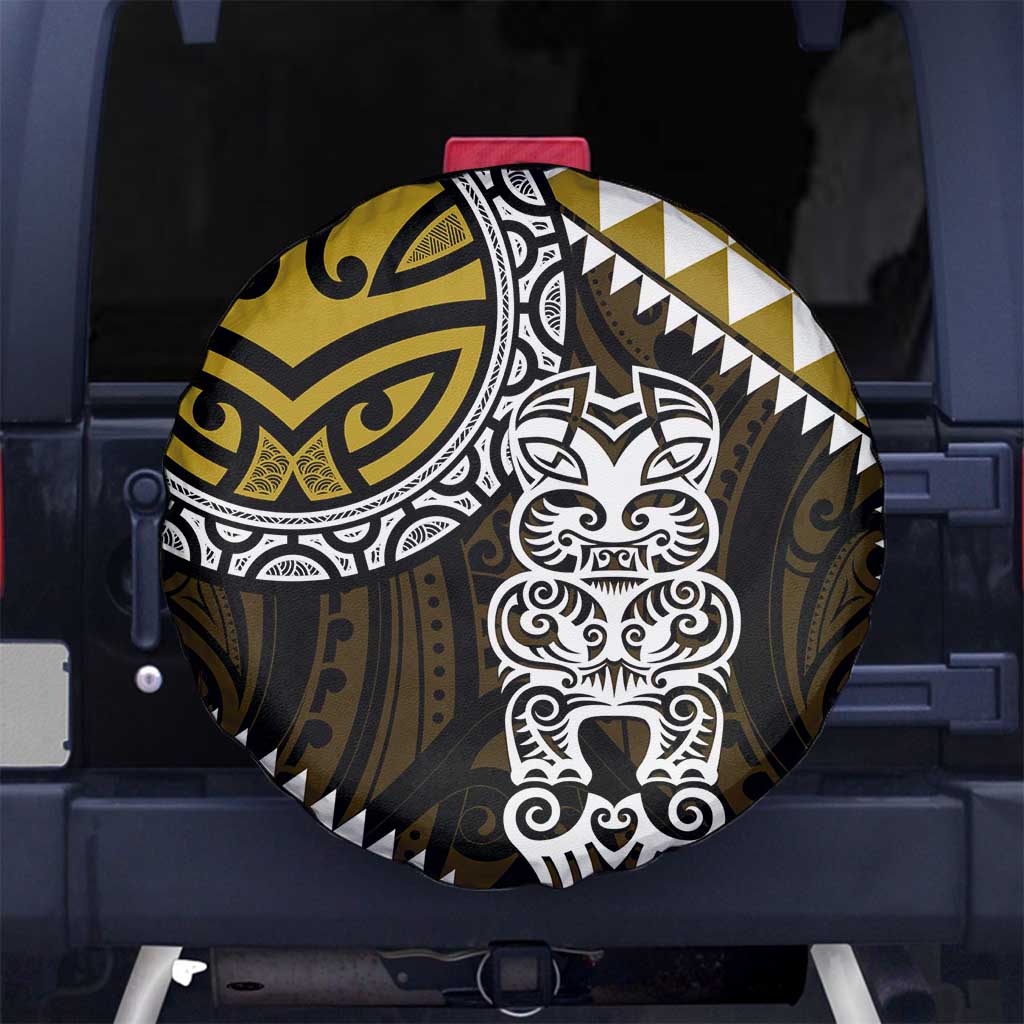 Yellow Aotearoa Niho Taniwha Spare Tire Cover Maori Mythology Tooth - Taniko Motifs LT14 No hole Yellow - Polynesian Pride