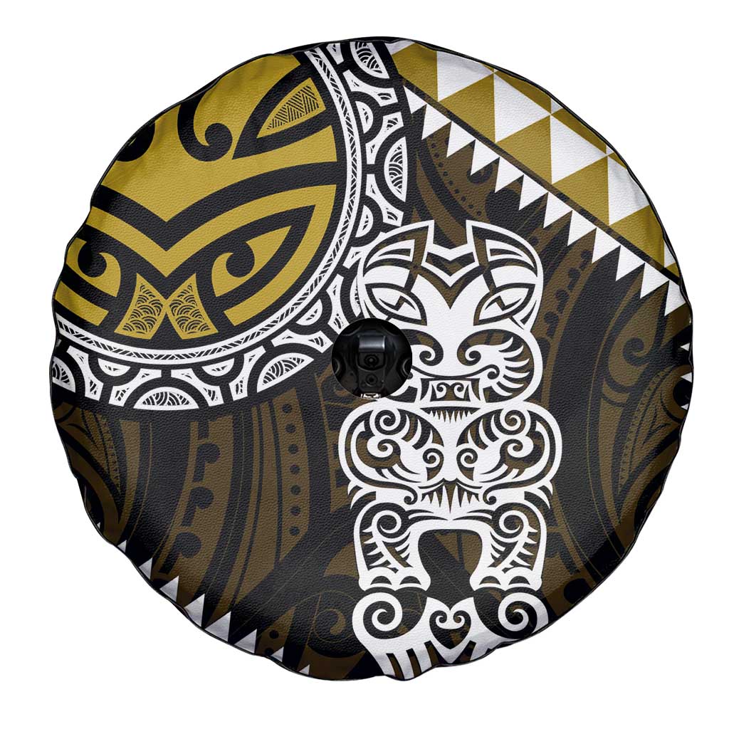 Yellow Aotearoa Niho Taniwha Spare Tire Cover Maori Mythology Tooth - Taniko Motifs LT14 - Polynesian Pride