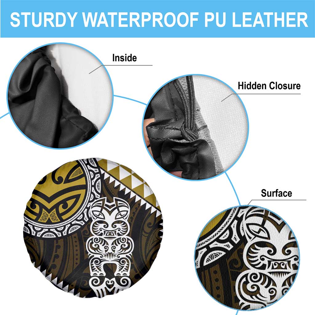 Yellow Aotearoa Niho Taniwha Spare Tire Cover Maori Mythology Tooth - Taniko Motifs LT14 - Polynesian Pride