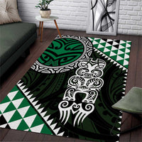 Green Aotearoa Niho Taniwha Area Rug Maori Mythology Tooth - Taniko Motifs LT14 Green - Polynesian Pride