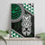 Green Aotearoa Niho Taniwha Canvas Wall Art Maori Mythology Tooth - Taniko Motifs