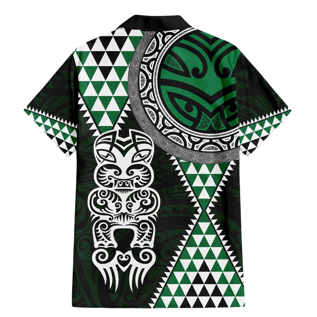 Green Aotearoa Niho Taniwha Family Matching Mermaid Dress and Hawaiian Shirt Maori Mythology Tooth - Taniko Motifs LT14 - Polynesian Pride