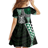 Green Aotearoa Niho Taniwha Family Matching Tank Maxi Dress and Hawaiian Shirt Maori Mythology Tooth - Taniko Motifs LT14 - Polynesian Pride