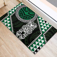 Green Aotearoa Niho Taniwha Rubber Doormat Maori Mythology Tooth - Taniko Motifs LT14 - Polynesian Pride