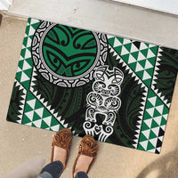 Green Aotearoa Niho Taniwha Rubber Doormat Maori Mythology Tooth - Taniko Motifs LT14 - Polynesian Pride