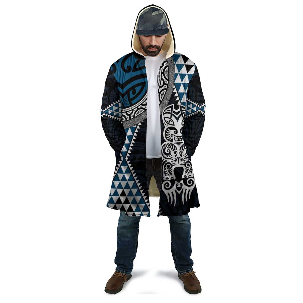 Blue Aotearoa Niho Taniwha Cloak Maori Mythology Tooth - Taniko Motifs - Polynesian Pride