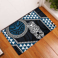 Blue Aotearoa Niho Taniwha Rubber Doormat Maori Mythology Tooth - Taniko Motifs LT14 - Polynesian Pride