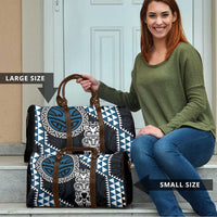 Blue Aotearoa Niho Taniwha Travel Bag Maori Mythology Tooth - Taniko Motifs - Polynesian Pride