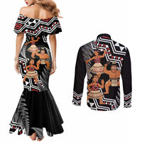 Aotearoa Kapa Haka Couples Matching Mermaid Dress and Long Sleeve Button Shirt 2025 Festival - Traditional Maori Dance LT14 - Polynesian Pride