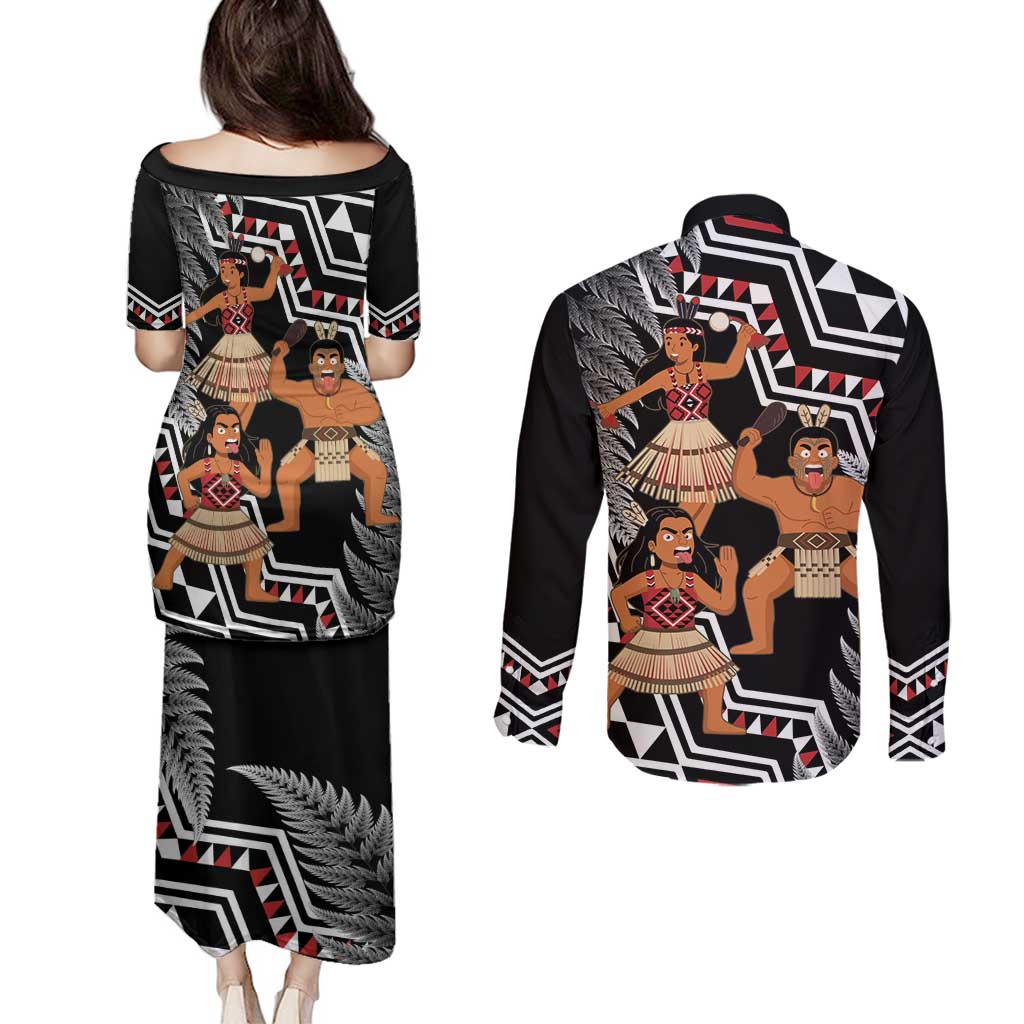 Aotearoa Kapa Haka Couples Matching Puletasi and Long Sleeve Button Shirt 2025 Festival - Traditional Maori Dance