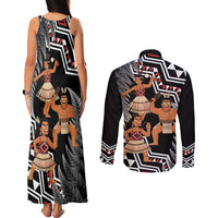 Aotearoa Kapa Haka Couples Matching Tank Maxi Dress and Long Sleeve Button Shirt 2025 Festival - Traditional Maori Dance LT14 - Polynesian Pride