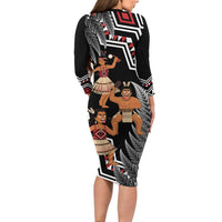 Aotearoa Kapa Haka Family Matching Long Sleeve Bodycon Dress and Hawaiian Shirt 2025 Festival - Traditional Maori Dance LT14 - Polynesian Pride