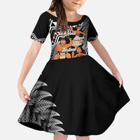 Aotearoa Kapa Haka Family Matching Mermaid Dress and Hawaiian Shirt 2025 Festival - Traditional Maori Dance LT14 Daughter's Dress Black - Polynesian Pride