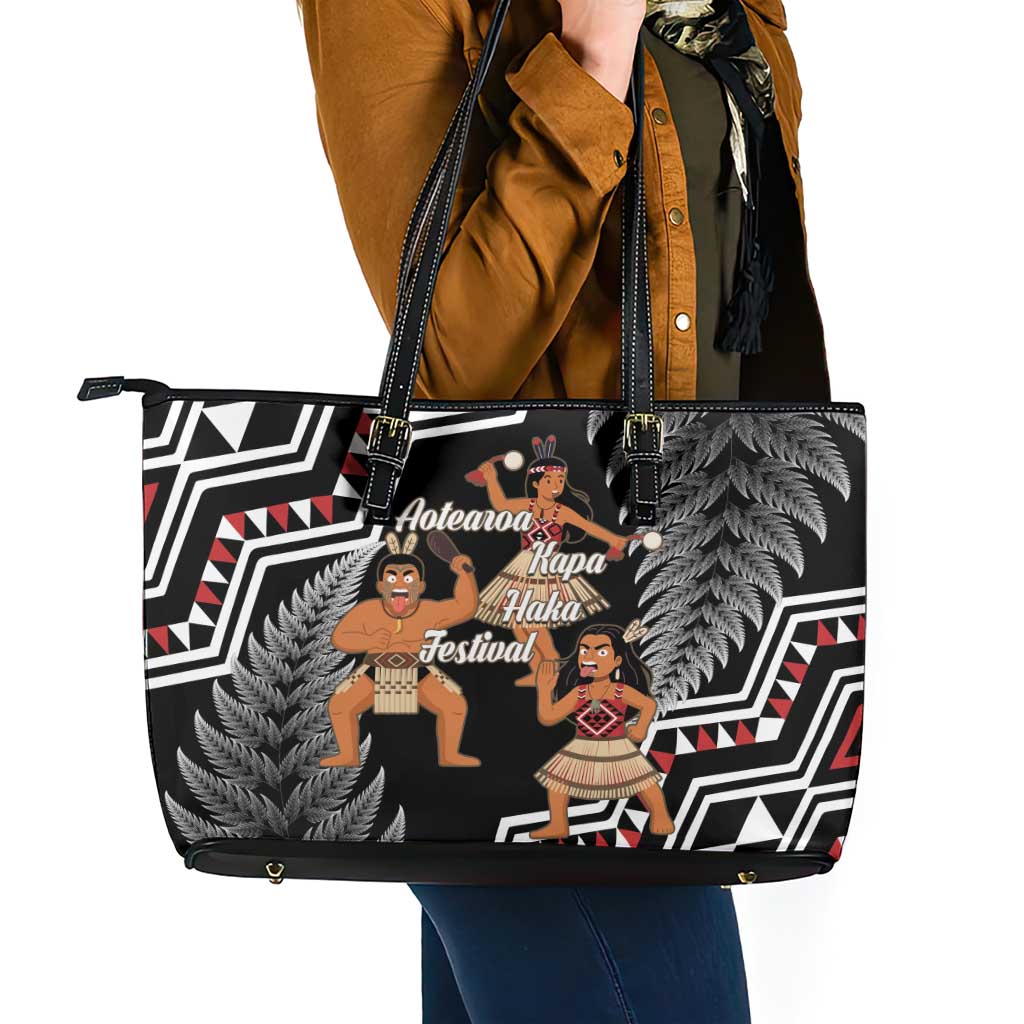 Aotearoa Kapa Haka Leather Tote Bag 2025 Festival - Traditional Maori Dance