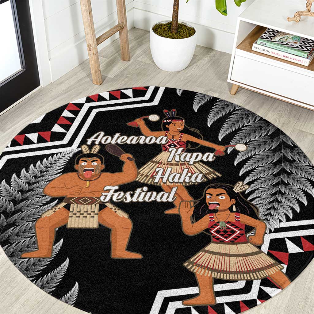 Aotearoa Kapa Haka Round Carpet 2025 Festival - Traditional Maori Dance LT14 Black - Polynesian Pride