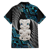 Aotearoa Taniko Paua Shell With Hei Tiki Family Matching Off The Shoulder Long Sleeve Dress and Hawaiian Shirt LT14 - Polynesian Pride