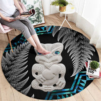 Aotearoa Taniko Paua Shell With Hei Tiki Round Carpet LT14 - Polynesian Pride
