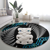 Aotearoa Taniko Paua Shell With Hei Tiki Round Carpet LT14 - Polynesian Pride