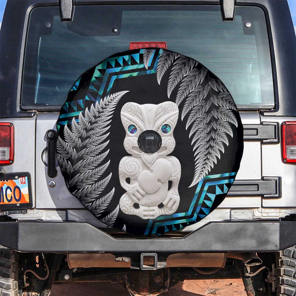 Aotearoa Taniko Paua Shell With Hei Tiki Spare Tire Cover LT14 Black - Polynesian Pride
