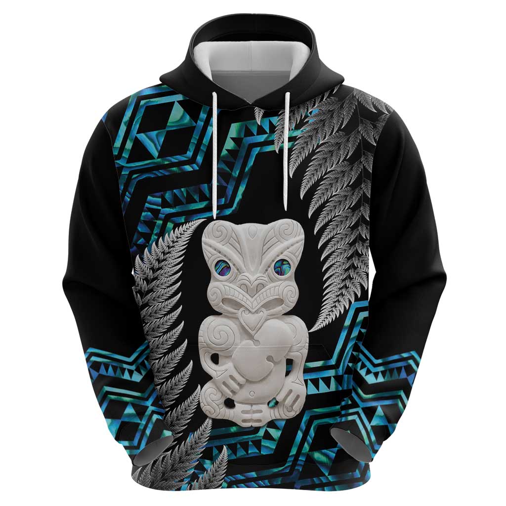 Aotearoa Taniko Paua Shell With Hei Tiki Zip Hoodie