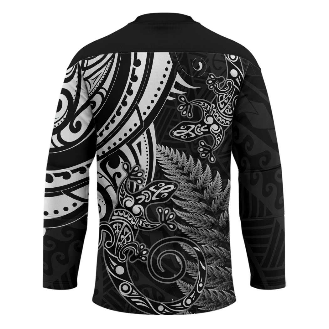 New Zealand Lizard Hockey Jersey Silver Fern Aotearoa Maori - Polynesian Pride