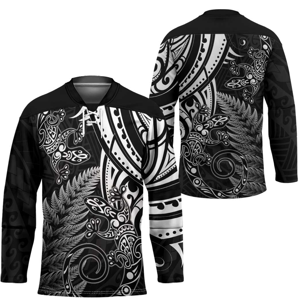 New Zealand Lizard Hockey Jersey Silver Fern Aotearoa Maori - Polynesian Pride
