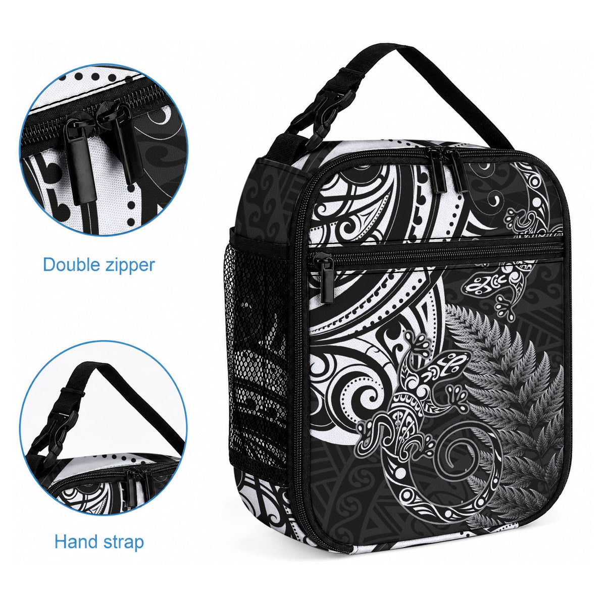New Zealand Lizard Lunch Bag Silver Fern Aotearoa Maori LT14 - Polynesian Pride