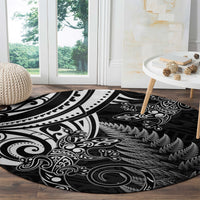 New Zealand Lizard Round Carpet Silver Fern Aotearoa Maori LT14 - Polynesian Pride