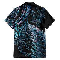 New Zealand Lizard Family Matching Off Shoulder Maxi Dress and Hawaiian Shirt Silver Fern Aotearoa Maori With Paua Shell LT14 - Polynesian Pride
