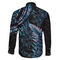 New Zealand Lizard Family Matching Off Shoulder Maxi Dress and Hawaiian Shirt Silver Fern Aotearoa Maori With Paua Shell LT14 - Polynesian Pride
