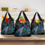 New Zealand Lizard Grocery Bag Silver Fern Aotearoa Maori With Paua Shell